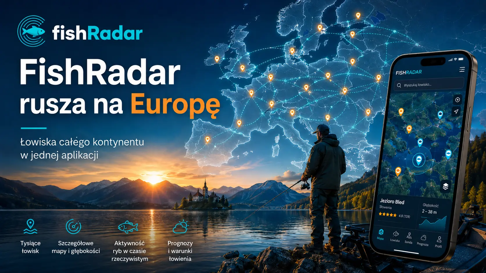 FishRadar rusza na Europę — łowiska całego kontynentu w jednej aplikacji