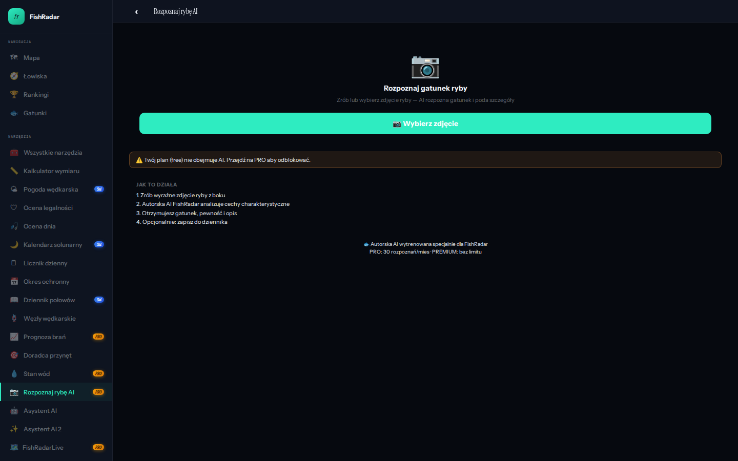 AI rozpoznawanie ryby
