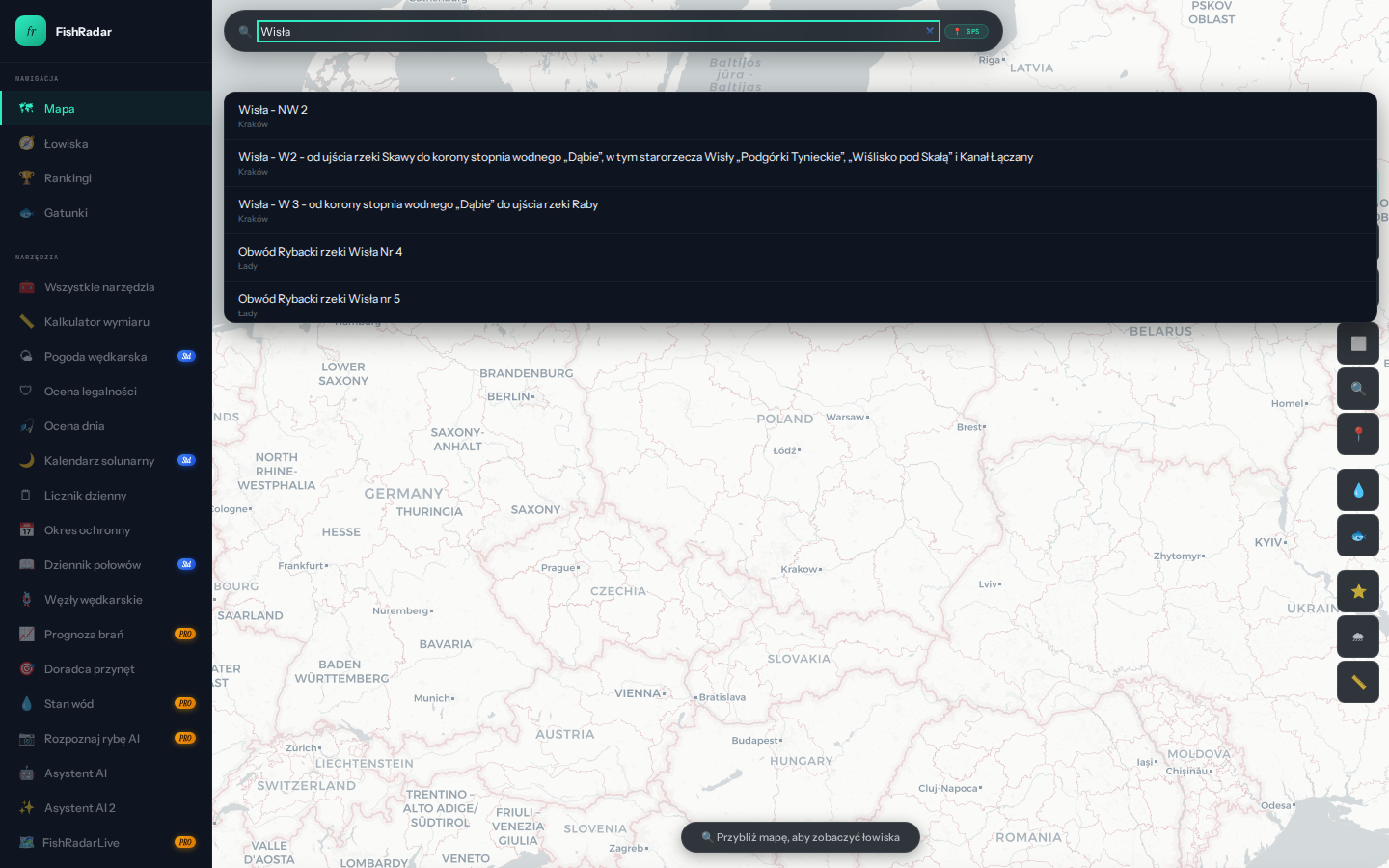 Wyszukiwarka łowisk